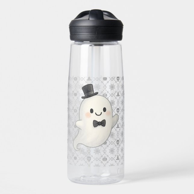 Bouteille D'eau Le fantôme de dessin animé de Suave Halloween (Avant)