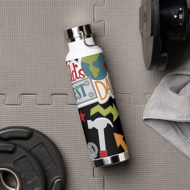 Bouteille D'eau Le meilleur papa du monde (Couvercle)