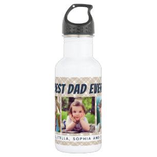 Bouteille D'eau Le meilleur papa toujours plaid de Tan de trois