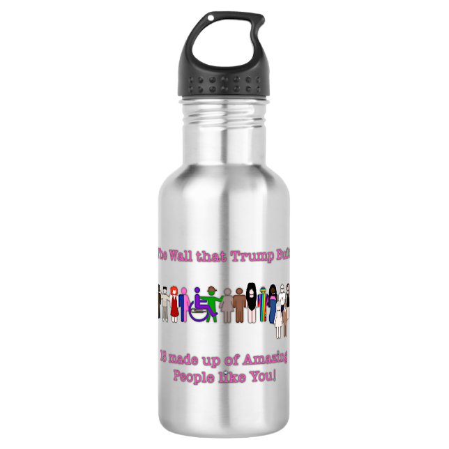 Bouteille D'eau Le mur que Trump a construit (Devant)