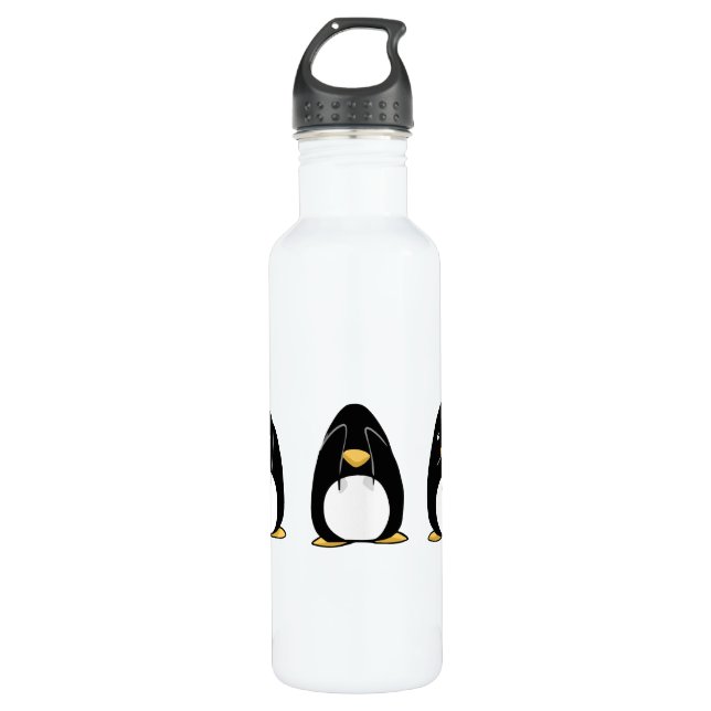 Bouteille D'eau Le pingouin mignon voient que parler n'entendez (Devant)