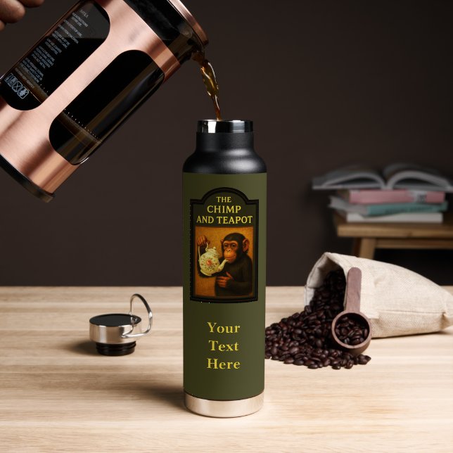 Bouteille D'eau Le pub Le Chimp et Théière (Café (pivoté))
