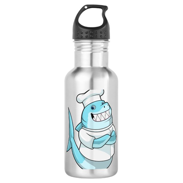 Bouteille D'eau Le requin comme chef avec tablier de Cuisine (Devant)