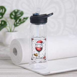 Bouteille D'eau Le temps de Noël est meilleur avec le vin
