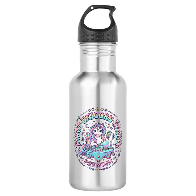 Bouteille D'eau Lecteur de Tarot Licorne Premium Impression Drôle  (Devant)
