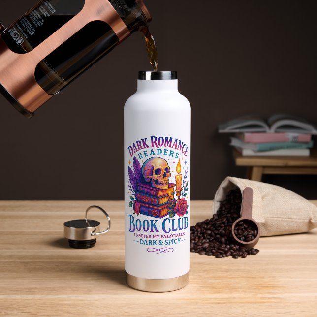 Bouteille D'eau Lecteurs de romance sombre... (Café (pivotée))