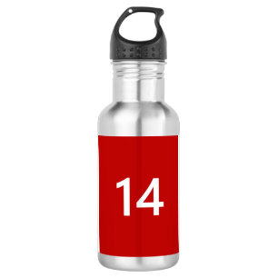 Bouteille D'eau Légendaire n° 14 en rouge et blanc