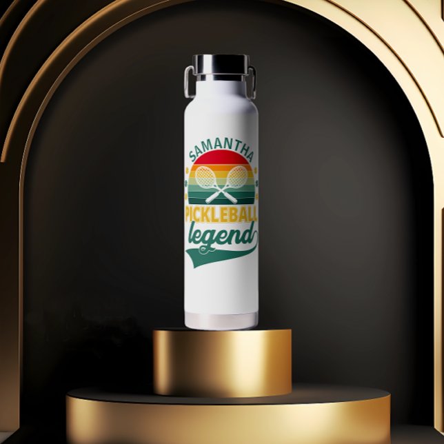 Bouteille D'eau Légende Monogramme Pickleball Pickleball (Créateur téléchargé)