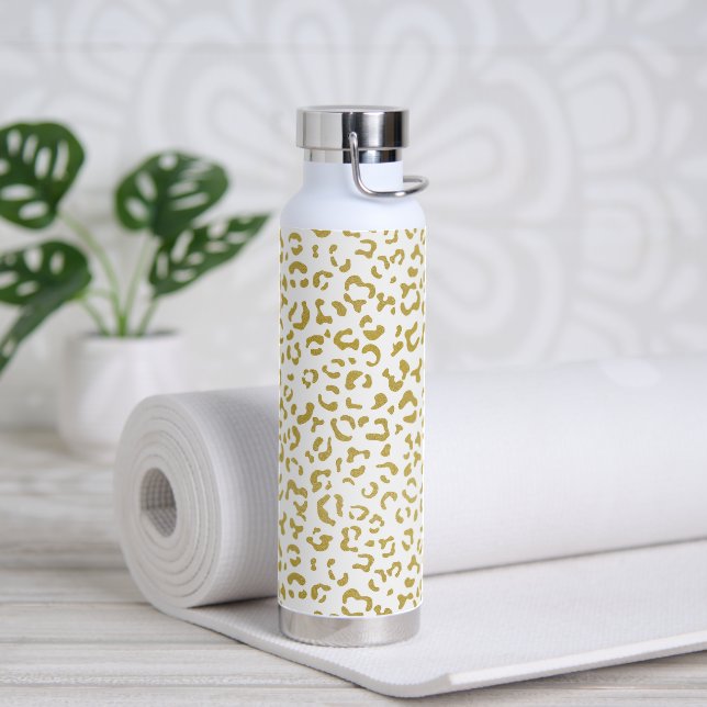 Bouteille D'eau Leopard d'or, Parties scintillant d'or, Empreinte  (Yoga)