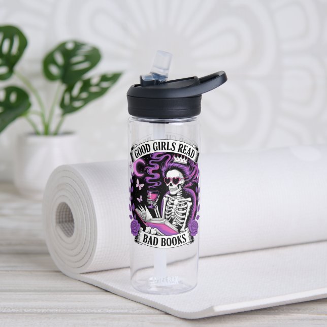 Bouteille D'eau Les Bonnes Filles Lisent Les Mauvais Livres (Yoga (pivotée))