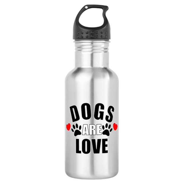 Bouteille D'eau Les chiens sont amoureux (Devant)