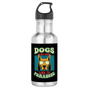 Bouteille D'eau Les chiens sont notre lien vers le paradis Retro V