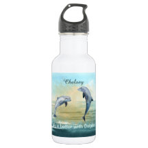 Les dauphins bleus saupoudrent l'eau du soleil Aqu