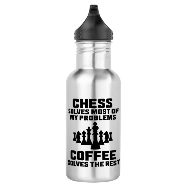 Bouteille D'eau Les échecs et le café résolvent mes problèmes drôl (Droite)