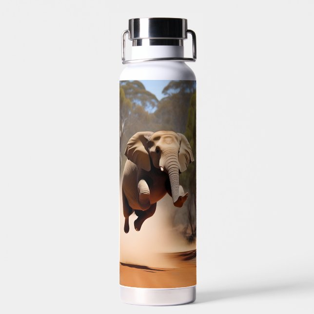 Bouteille D'eau Les éléphants peuvent sauter, (Arrière)