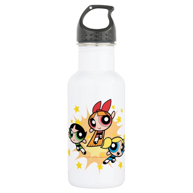 Bouteille D'eau Les Filles Powerpuff Sauvent La Journée (Devant)