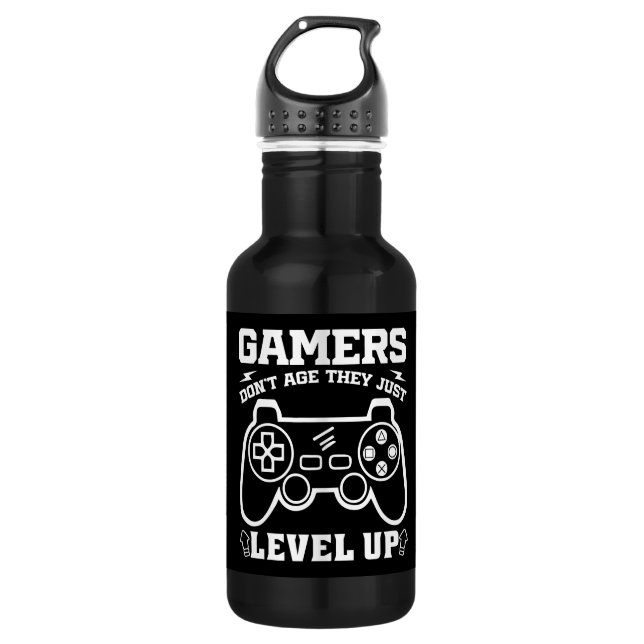 Bouteille D'eau Les gamers ne vieillissent pas ils juste niveler l (Devant)