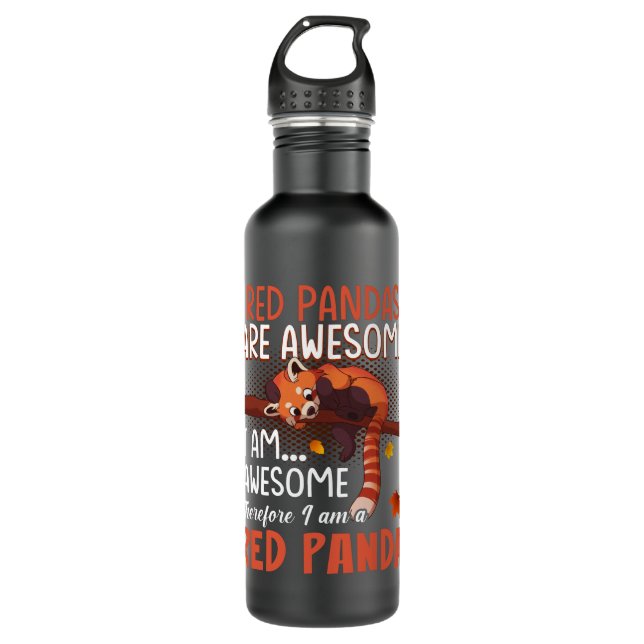Bouteille D'eau Les Pandas Rouges Sont Super Donc Je Suis Un Panda (Devant)