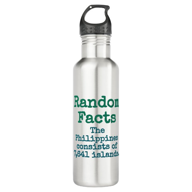 Bouteille D'eau Les Philippines Se Composent De 7641 Îles - Trivia (Devant)