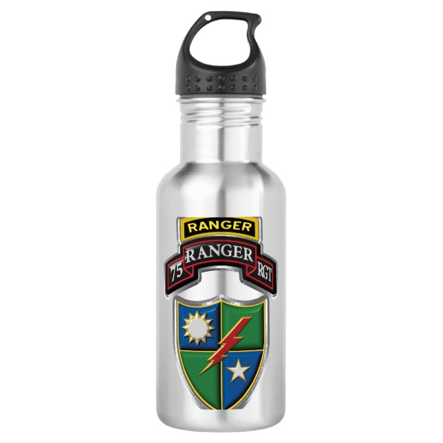 Bouteille D'eau Les Rangers du 75e régiment de Rangers  (Devant)