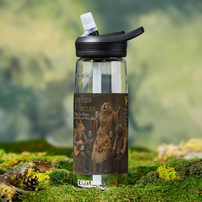 Bouteille D'eau Les Tantes et les Oncles : une parodie (En extérieur (pivotée))