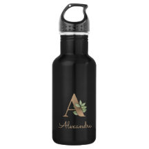 LETTRE D'OR MONOGRAPHIQUE BOtanique Élégante A