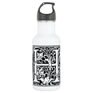 Bouteille D'eau Lettre H Monogramme médiéval Art Nouveau