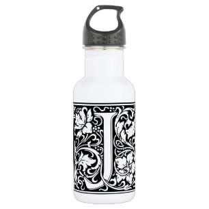 Bouteille D'eau Lettre J Monogramme médiéval Art Nouveau