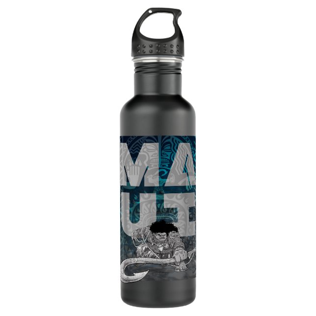 Bouteille D'eau Lettre style tatouage Disney Moana Maui Portra de  (Devant)