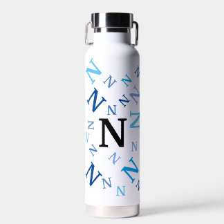 Bouteille d'eau - Lettres mélangées en bleu
