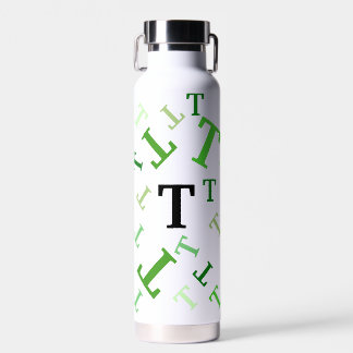 Bouteille d'eau - Lettres mélangées en vert