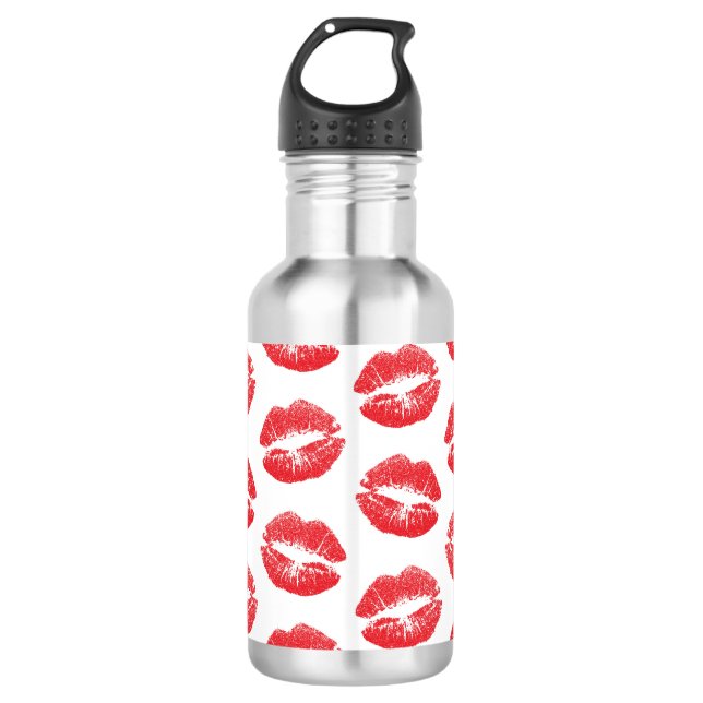 Bouteille D'eau Lèvres Rouges, Motif De Lèvres, Rouge À Lèvres, Ba (Devant)