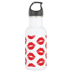 Bouteille D'eau Lèvres Rouges, Rouge à Lèvres, Baiser, Motif De Lè