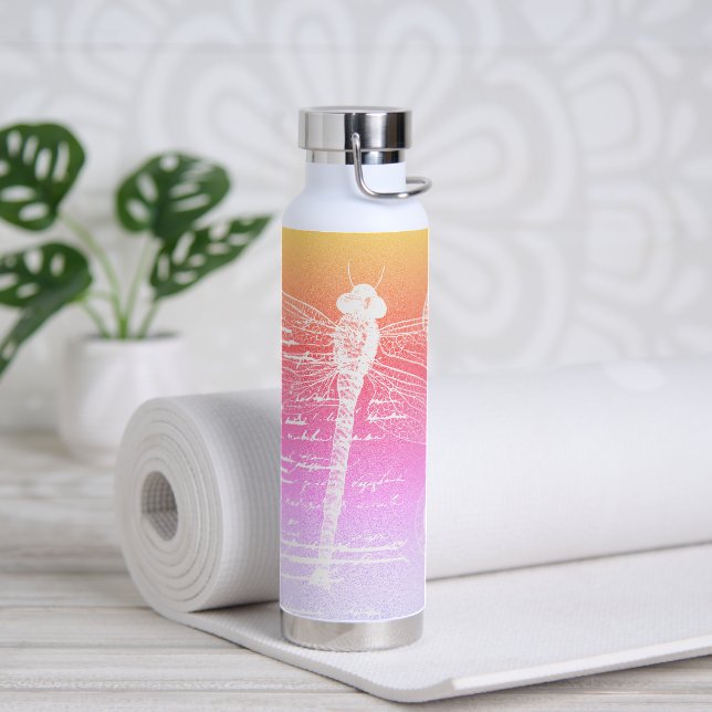 Bouteille D'eau Libellule dégradé pastel  (Yoga)