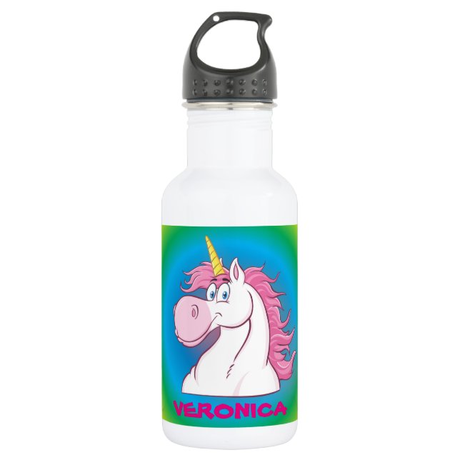 Bouteille d'eau Licorne Arc-en-ciel 18oz (Devant)