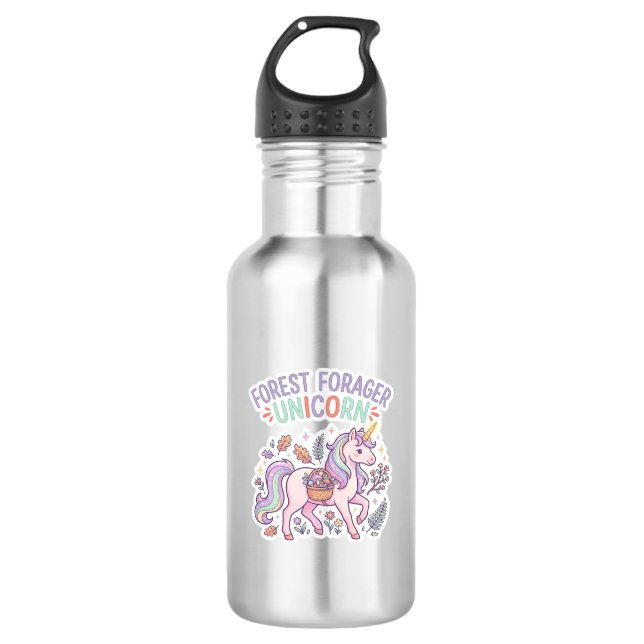 Bouteille D'eau Licorne Forest Forager Licorne Conception Graphiqu (Devant)