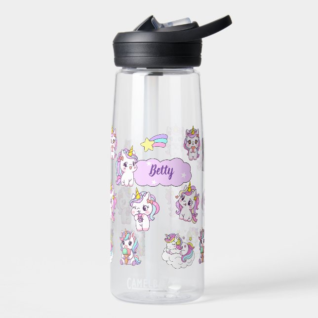 Bouteille D'eau Licorne Mignonne Personnalisée (Gauche)