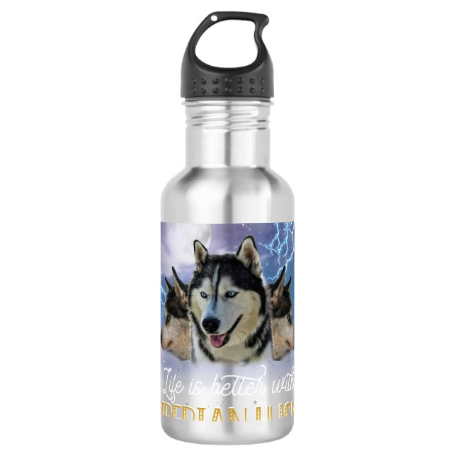 Bouteille D'eau Life Is Better With A Siberian Husky (Devant)