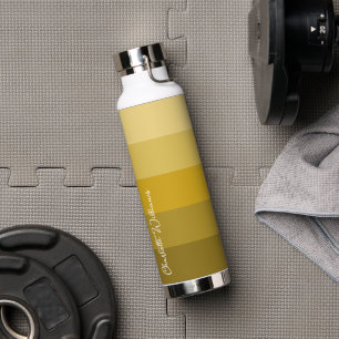 BOUTEILLE D'EAU LIGNE JAUNE EN COULEUR OR NOM DU MOTIF