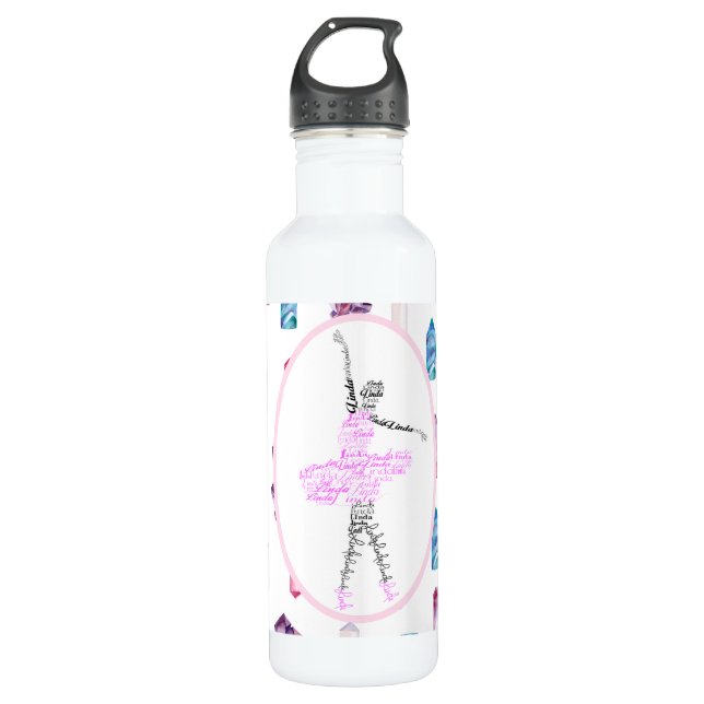 Bouteille D'eau Linda Ballerina Cadeau personnalisé pour danseur (Devant)