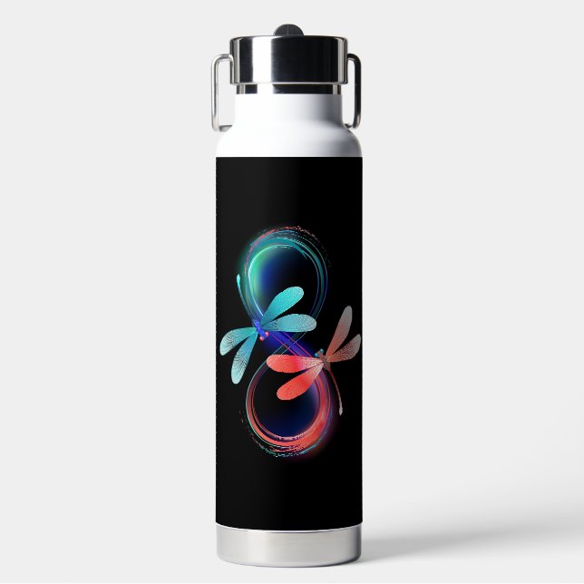 Bouteille D'eau L'infini avec des libellules lumineuses (Salle de sport)