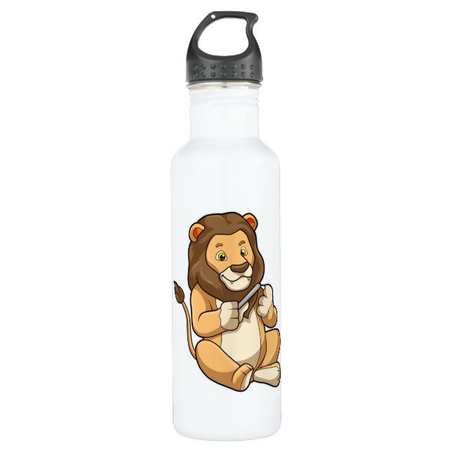 Bouteille D'eau Lion avec flèches à ongles (Devant)