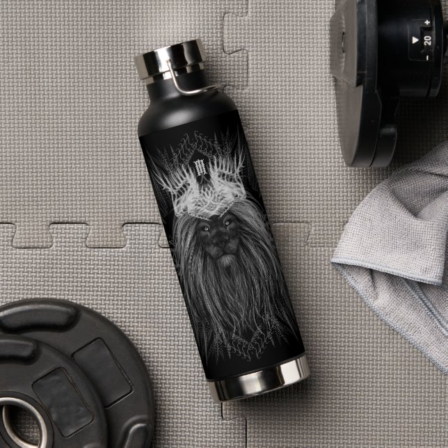 Bouteille D'eau Lion avec monogramme de couronne (Salle de sport)