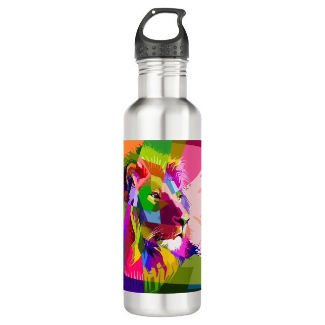 Bouteille D'eau Lion Colorful Prismatic Pop Art Design-62501 (Devant)