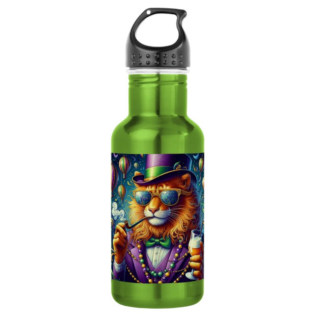 Bouteille D'eau Lion/Mardi Gras de Louisiane  (Devant)