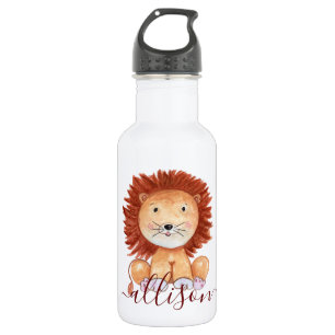Bouteille D'eau Lion mignon dessiné à la main personnalisé pour le