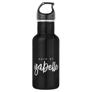 Bouteille D'eau Liste minimaliste des cheveux blanc Brush Script n