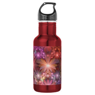Bouteille D'eau Lit De Fleurs Coloré brillant Abstrait Fractage Ar