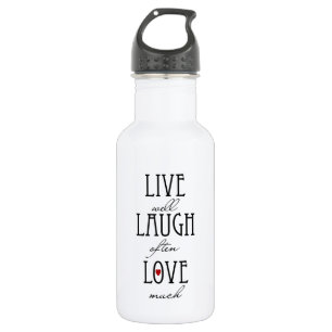 Bouteille D'eau Live rire amour texte simple