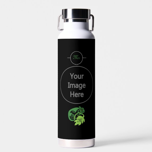 Bouteille D'eau Lizard Vert Chameleon Drunk Suspendu (Avant)